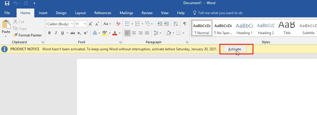 activate office 2016